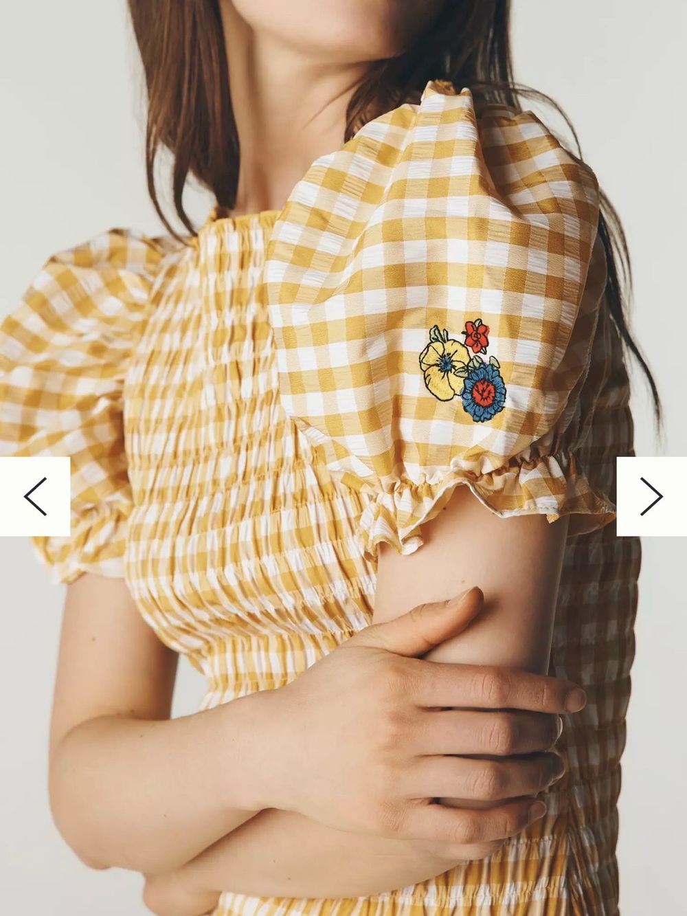 New! Lisa Says Gah Fiona Midi Dress Sunshine Yellow Gingham Puff Sleeve - Picture 2 of 5